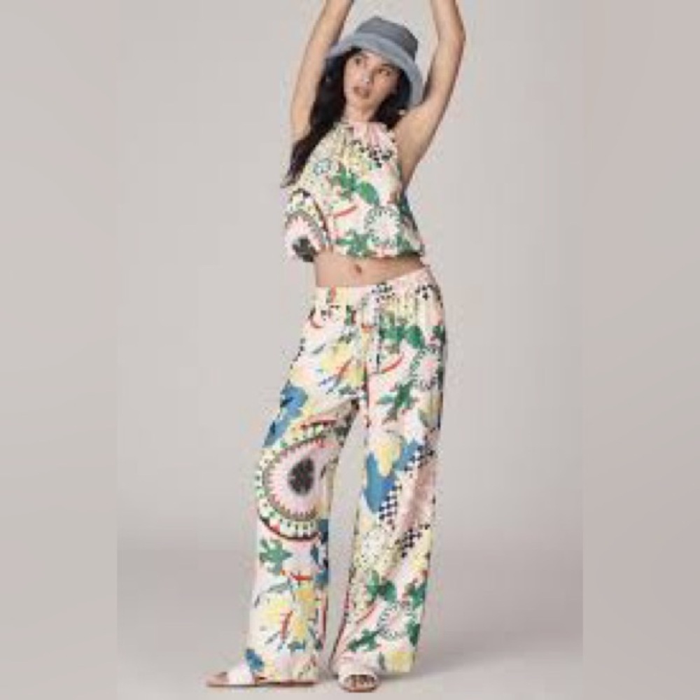Maeve Multicolor Patterned Straight Legged Viscose Pants Size XXS NWOT